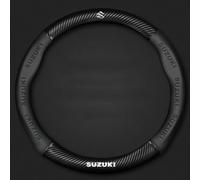 PUBIBD Coprivolante Auto per Suzuki Jimny 2018-2023, Antiscivolo Durevole Facile da Installare Volante Protettore Decorazione, Auto Interno Copertura di Volante,A Black
