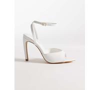 Public Desire - Caught On - Sandali con tacco bianchi allacciati sulla gamba-Bianco 37
