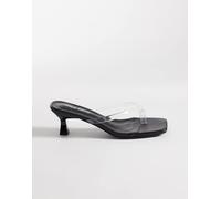 Public Desire - Everlast - Sandali infradito neri con tacchetti a spillo-Nero 39