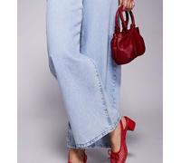 Public Desire Wide Fit - Lover - Ballerine a pianta larga rosse in rete con fiocco e tacco-Rosso 38