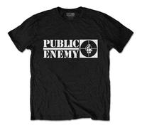 Public Enemy 'Crosshairs Logo' (Nero) T-Shirt - NUOVO E UFFICIALE