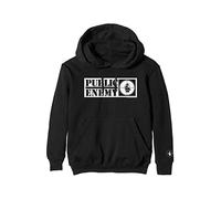 Public Enemy Felpa con Cappuccio Crosshairs Logo Nuovo Ufficiale Unisex Nero