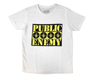 Public Enemy Four Logos White L Maglietta