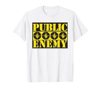 Public Enemy Official 4 Loghi Bianco Maglietta