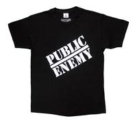 Public Enemy T Shirt Classic Logo Nuovo Ufficiale Uomo Nero Size L