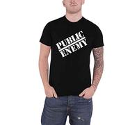 Public Enemy T Shirt Classic Logo Nuovo Ufficiale Uomo Nero Size L