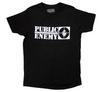 Rock Off Public Enemy T Shirt Crosshairs Logo Nuovo Ufficiale Uomo Nero Size XL