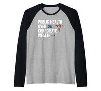 Public Health Over Corporate Wealth Hands Off My Healthcare Maglia con Maniche Raglan