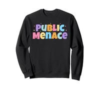 Public Menace Funny Sarcastic Colorful Retro Humor Felpa