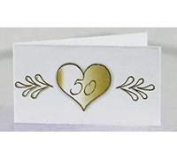 Publilancio srl Biglietto Nozze D Oro 100 PZ Bigliettino bomboniera Multicolore Cuori Oro Floreale Romantico di Lusso