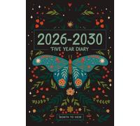 Publish Next: 5 Year Diary 2026-2030 A5 | Boho Butterfly: Month to View Planner with UK Holidays, Vision Board, Moon Phases, Birthdays & Celebrations, Contacts, Passwords (Five Years)