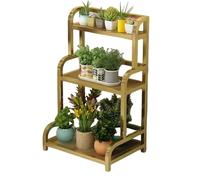 Pubstbos Supporto per piante da interno in ferro battuto, a più livelli, da pavimento, per soggiorno, balcone, esterno, scaffale adatto per giardini e camere da letto (oro, 60 x 40 x 102 cm)