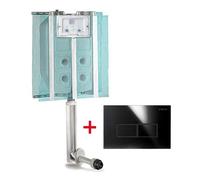 Pucci ECO Cassetta Scarico Incasso WC e Placca Linea Nero Lucido