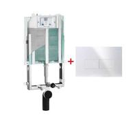 Pucci ECO Cassetta Scarico Incasso WC Sospeso e Placca Eco Linea Bianco