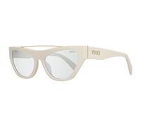 Emilio Pucci Occhiali da sole EP 0111 21A Lucido Bianco/Oro Pallido/Grigio Chiaro Lenti