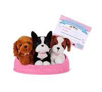 Pucci Pals Adotta Un Cucciolo, 3 Cani di Peluche con Lettino, Tema 1