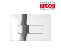 Pucci - Placca ECO doppio tasto cromo cromata con telaio e sportello - 801