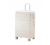 PUCCINI Casablanca - Valigetta rigida in polipropilene, con 4 rotelle, chiusura a combinazione, leggera e robusta, manico telescopico stabile, bianco, xl, XL