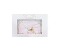 NANAN Accappatoio Cotone Nascita Dimensione 72 x 72 cm con Cappuccio colore Rosa - 12530R Collezione Puccio