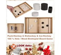 Puck Hockey Gioco Da Tavolo 100% Legno Gioco Di Società Circa 35x21cm