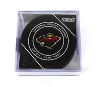 Puck Ufficiale NHL Minnesota Wild Playoff Stanley Cup 2018 Nuovo in Cubo