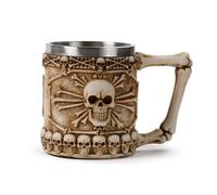 Puckator Boccale Decorativo con Manico Sagomato - Teschi ed Ossa