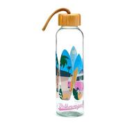Puckator Borraccia in Vetro con Tappo in Bambù 500ml - Waves - Volksvagen T1