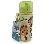Puckator Borraccia Infrangibile per Bambini con Apertura a Scatto 350ml, BPA Free - Animali Selvatici - Animali Dolci