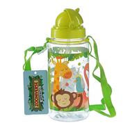 Puckator Borraccia per Bambini con Cannuccia 450ml - Animali dello Zoo - Zooniverse
