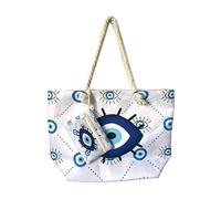 Puckator Borsa Mare - Occhio Greco Ovale e Mini Pochette con Cerniera - Evil Eye