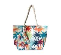 Puckator Borsa Mare - Palme Multicolori e Mini Pochette con Cerniera