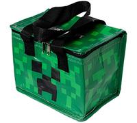 Puckator Borsa termica per il pranzo con motivo Creeper di Minecraft, realizzata con bottiglie di plastica riciclata, borsa termica per il pranzo per donne, uomini, bambini, borsa per il pranzo per