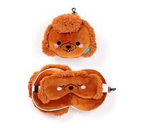 Puckator Cuscino da Viaggio con Maschera per Occhi Relaxeazzz - Gigi il Barboncino - Animali Dolci