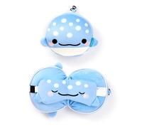 Puckator Cuscino da Viaggio con Maschera Relaxeazzz - Aoi lo Squalo Balena