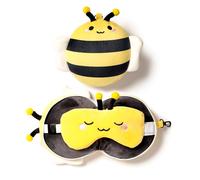 Puckator Cuscino da Viaggio con Maschera Relaxeazzz - Ape - Animali Dolci
