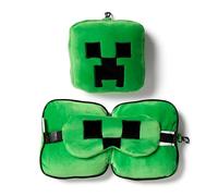 Puckator- Creeper-Minecraft Cuscino da Viaggio con Maschera, Colore Verde, Standard, CUSH306