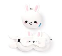 Puckator Cuscino da Viaggio con Maschera Relaxeazzz - Frances il Coniglio - Animali Dolci