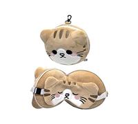 Puckator Cuscino da Viaggio con Maschera Relaxeazzz - Gatto Scottish - Adoramals