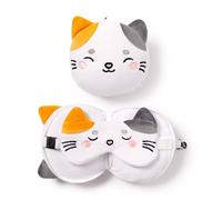 Puckator Cuscino da Viaggio con Maschera Relaxeazzz - Lola la Gatta - Animali Dolci