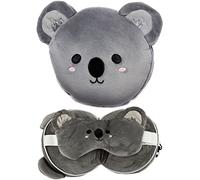 Puckator Cuscino da Viaggio con Maschera Relaxeazzz - Panda Rosso - Animali Dolci