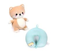 Puckator Cuscino da Viaggio con Peluche 2 in 1 - Shuggs, lo Shiba Inu - Swapseazzz