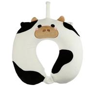 Puckator Cuscino da Viaggio in Memory Foam e Peluche Relaxeazzz - Mucca - Animali Dolci