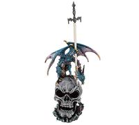 Puckator Drago della Leggenda Oscura - Maestro di Spade x 1, Resina, Multi, 20cm Width 13cm Depth 12cm Length 21cm Height with Sword 30cm