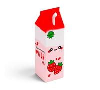 Puckator Foodiemals, astuccio verticale con fragole e latte, per attrezzature scolastiche, grande capacità, astuccio con cerniera, accessori da ufficio, grazioso astuccio per matite