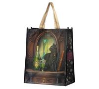 Puckator Lisa Parker Absinthe Cat Borsa per la spesa riutilizzabile - Borse a tracolla - Borse a mano da donna - Borsa a mano - Borsa grande da donna - Borsa estetica - Grande borsa pieghevole,