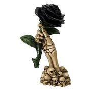 Puckator Mano di Scheletro Decorativa con Rosa Nera