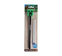 Puckator Minecraft Creeper - Penna cancellabile con punta in silicone, bella estetica per il rientro a scuola, penne gel cancellabili, penna con gomma per bambini, ufficio, scrittura e disegno