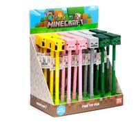 Puckator Minecraft Topper Pen (maiale/ape/zombie/scheletro), ottimo regalo per studenti da insegnanti, regalo di fine anno per alunni, penna come regalo di classe, penna per studenti