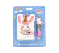 Puckator Mini Notepad A7 in Peluche e Penna Multicolore (4 colori) - Magia dell'Unicorno