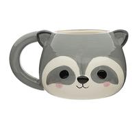 Puckator MUG346, Tazza in Ceramica a Forma di Testa di Procione - Animali Dolci